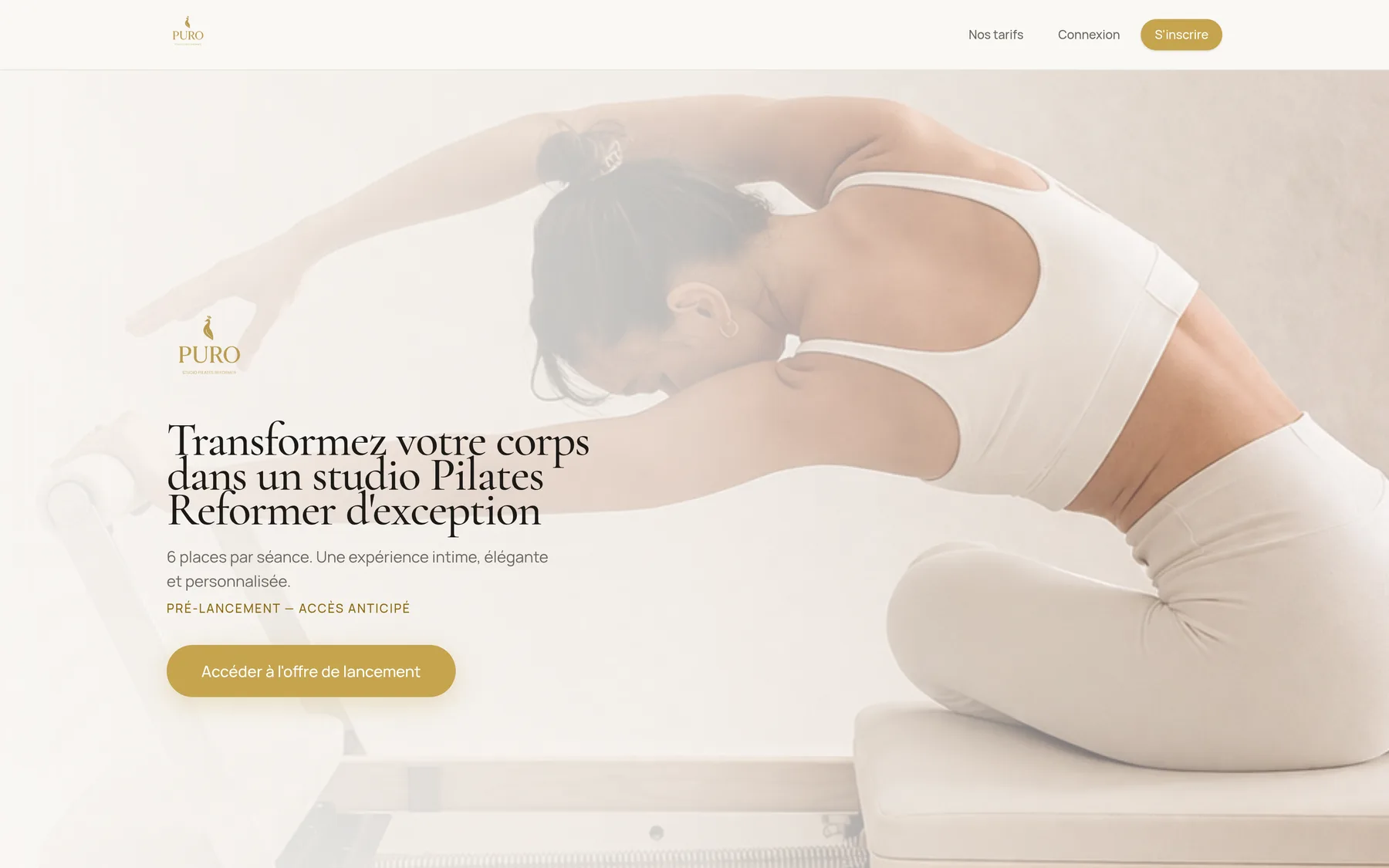 PURO Pilates Reformer — site complet sur ordinateur